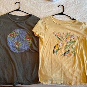 LOFT Graphic T-Shirts - Green and Yellow